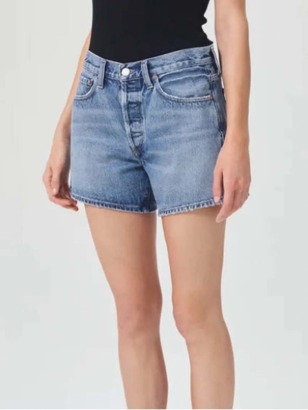 AGOLDE Parker Long Denim Button Fly Shorts Occurrence Wash Size 33